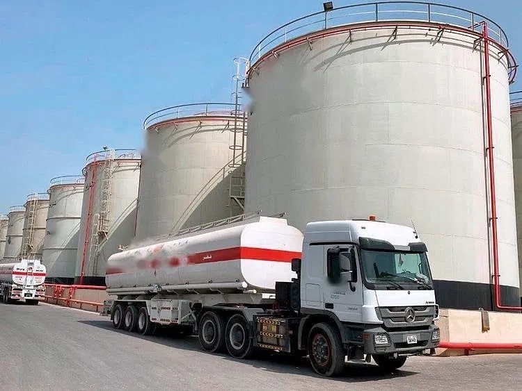 Diesel tanker and storage tanks