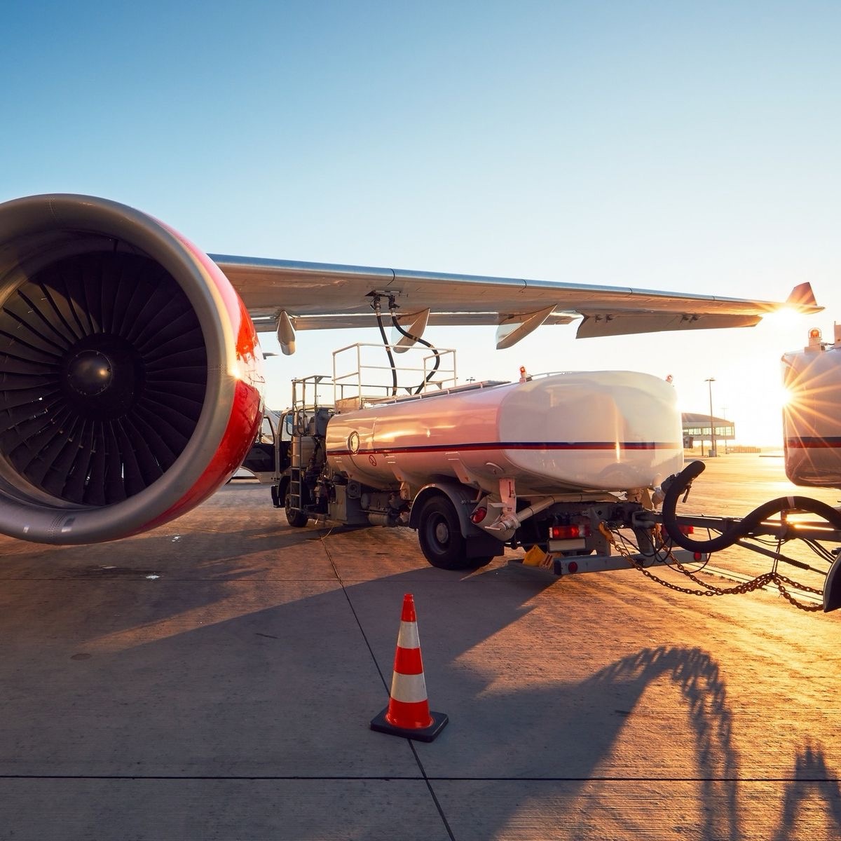 Jet fuel supply at an airport